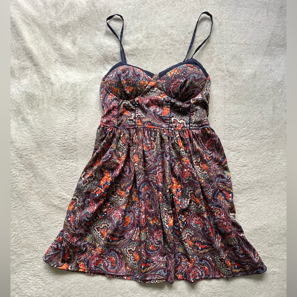 Adorable Colorful Paisley Mini Dress